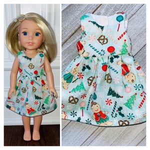 HOLIDAY!/14.5” Doll Clothes/Holiday Treats Doll Dress/Wellie Wishers/14.5” Doll Dress/14.5 Inch Doll Clothes/14.5 Inch Doll Dress