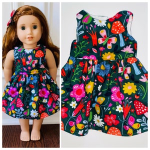 18” Doll Clothes/Wildflowers Dress/18” Doll Dress/18 inch Doll Clothes/18 inch Doll Dress/Wildflowers Doll Dress