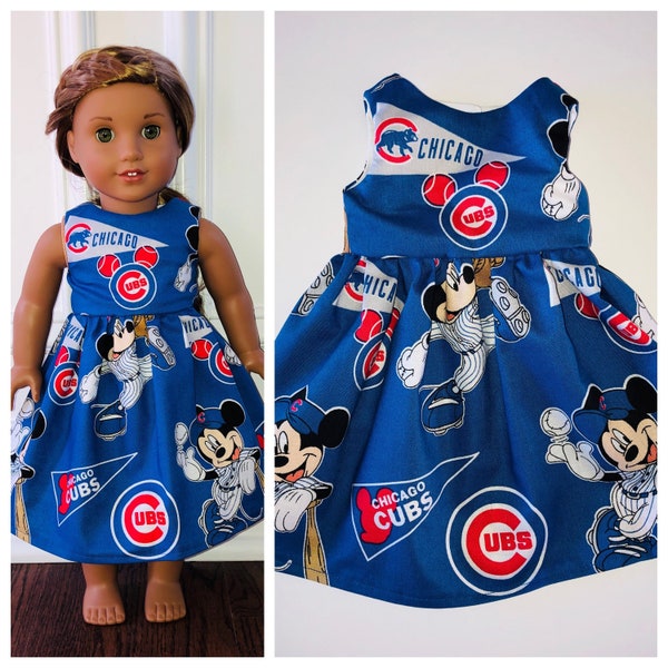 18” Doll Clothes/Mickey Chicago Cubs Doll Dress/18” Doll Dress/18 inch Doll Clothes/Baseball Doll Dress/18 inch Doll Dress/Cubs Doll Dress