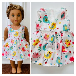 Spring!/Birds Doll Dress/18” Doll Clothes/18” Doll Dress/18inch Doll Clothes/18inch Doll Dress/Birds Doll Dress/Birds