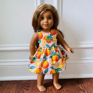 Summer/18 Doll Clothes/Oranges Doll Dress/18 Doll Dress/18 inch Doll Clothes/18 inch Doll Dress/Oranges image 4