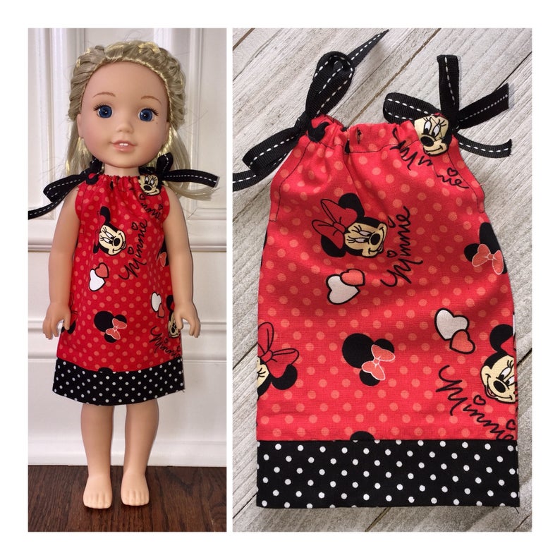 Polka Dot 3pc Dress Set Fits Wellie Wishers 14.5/" American Girl Clothes