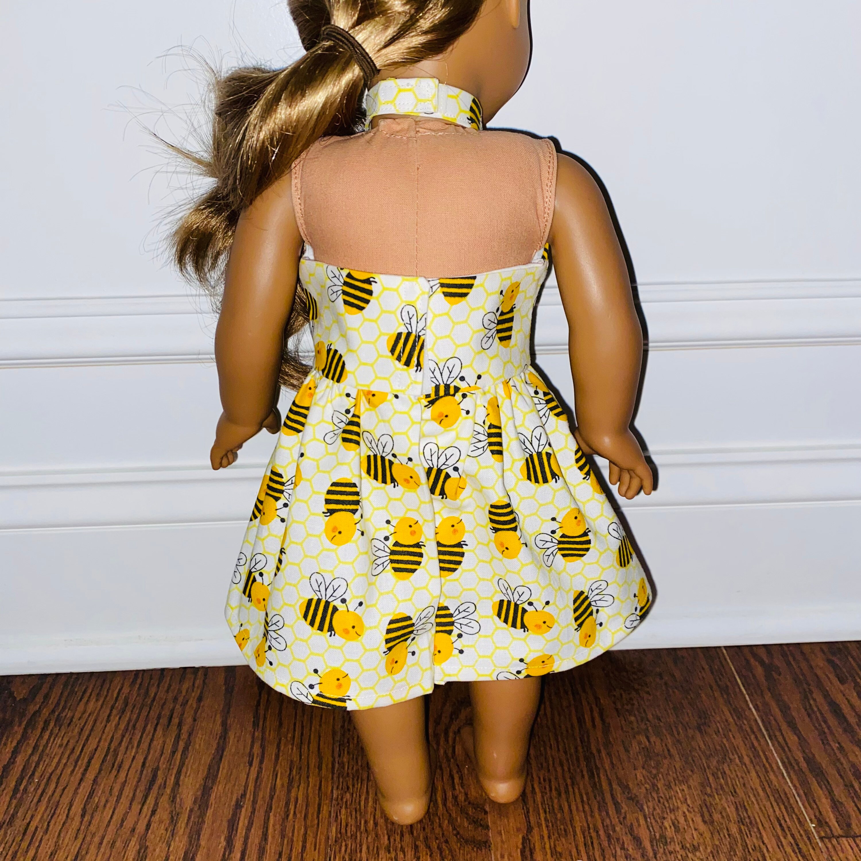 18” Doll Clothes/bees Halter Dress/18” Doll Dress/18inch Doll
