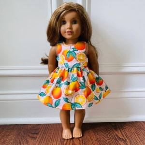 Summer/18 Doll Clothes/Oranges Doll Dress/18 Doll Dress/18 inch Doll Clothes/18 inch Doll Dress/Oranges image 2