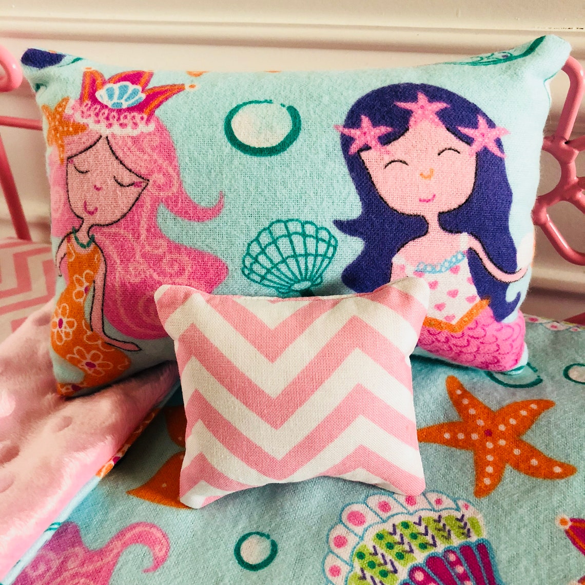 18 Doll Bedding Set/mermaids Doll Bedding/3pc Doll Bedding Etsy