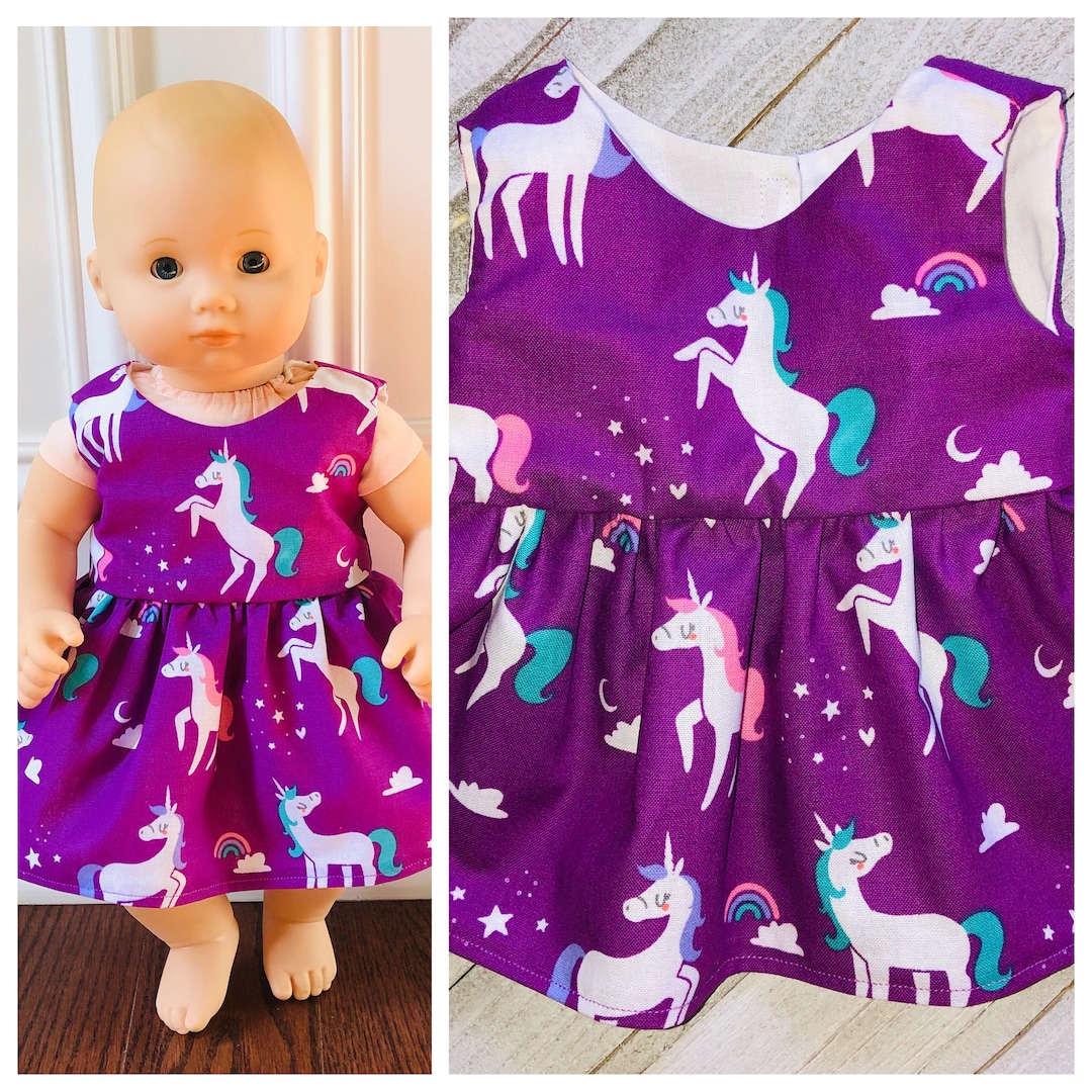 15 Doll Clothes/unicorn Doll Dress/bitty Baby Doll Clothes/15 Doll