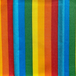 FAT QUARTER/Rainbow Pride Stripes Fabric/Cotton Fabric/Rainbow Stripes Fabric by the Fat Quarter 18”x21”
