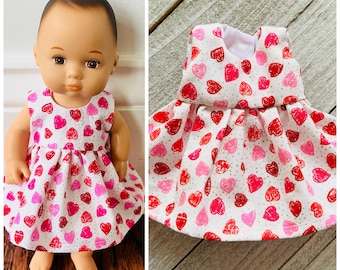 8” Doll Clothes/Caring for Baby/Sparkly Hearts Doll Dress/8” Doll Dress/8 inch Doll Clothes/8 inch Doll Dress/Little Bitty Baby