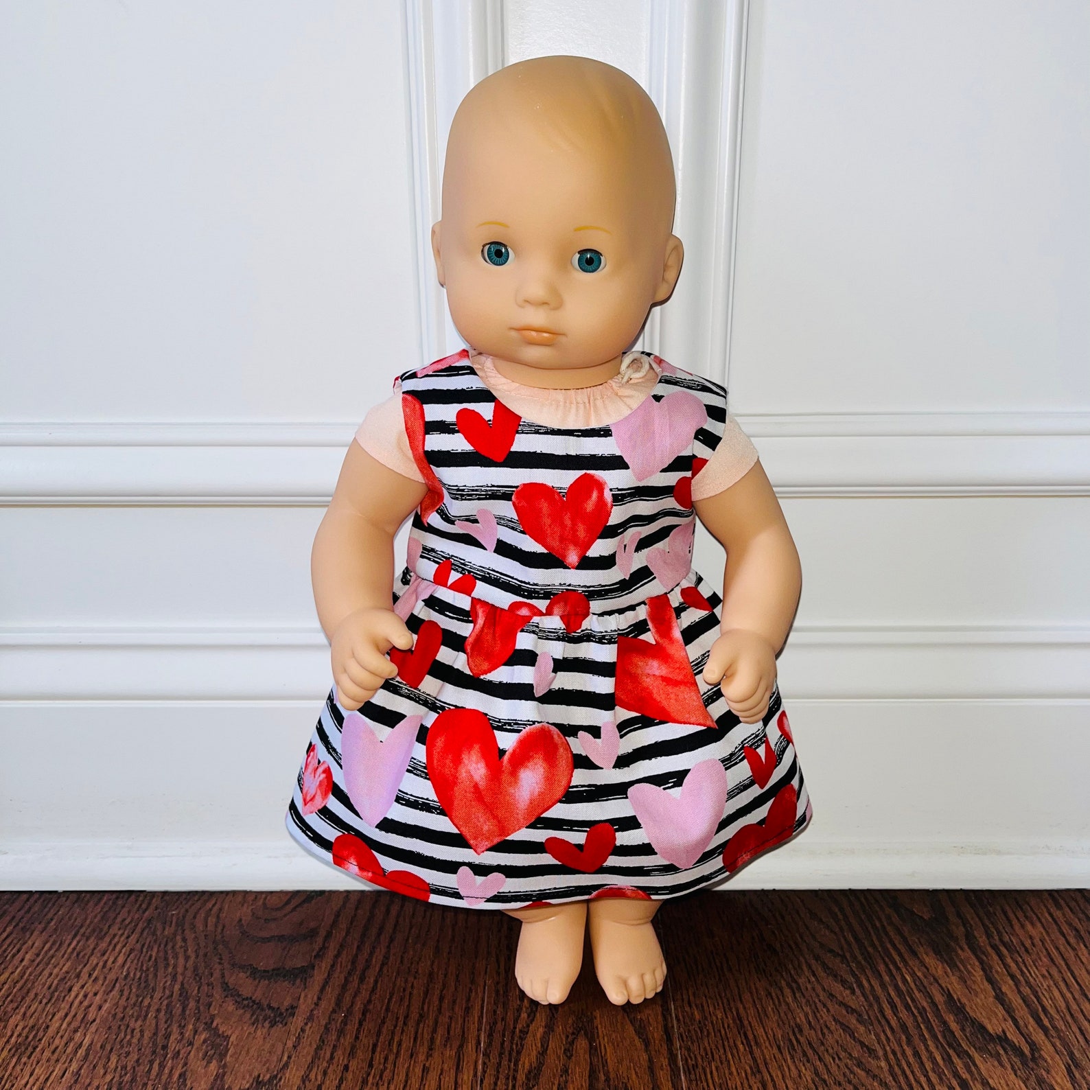 15 Doll Clothes/hearts & Stripes Doll Dress/bitty Baby Etsy