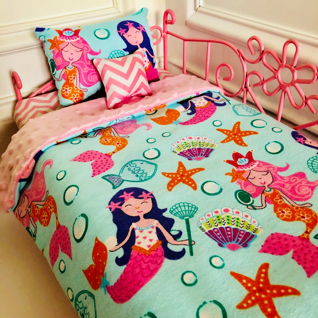 18 Doll Bedding Set/mermaids Doll Bedding/3pc Doll Bedding Set/18 Inch