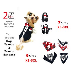Dog Tuxedo patetrn | Dog Tuxedo Bandana pattern | Gift for Boy dog | Dog mama gift | Dog dad gift | PDF sewing pattern A4/US letter