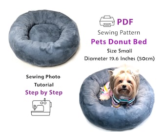Dog Bed pattern - PDF digital Pattern for download and sewing - Fluffy Bed for small Pets up to 11 Lb (5kg) - home print A4 and US Letter