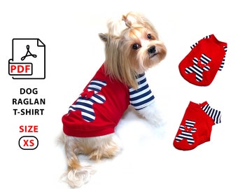Size XS Dog shirt PDF sewing Pattern extra small teacup dog clother - print  templates for cutting fabric and sewing - A4/US Letter