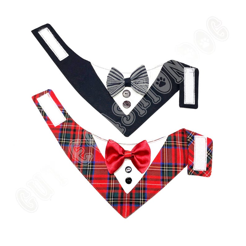 dog bandana pattern, tuxedo bandana, multi-size pattern, pet accessories, sewing pattern for pets, easy to sew, printable pattern, dog clothing pattern, sewing tutorial for pets, DIY dog bandana