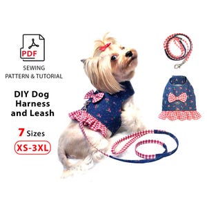 DIY Dog Harness with Leash | Sewing Pattern and Tutorial (Bundle 7 Sizes)