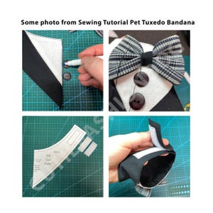 dog bandana pattern, tuxedo bandana, multi-size pattern, pet accessories, sewing pattern for pets, easy to sew, printable pattern, dog clothing pattern, sewing tutorial for pets, DIY dog bandana