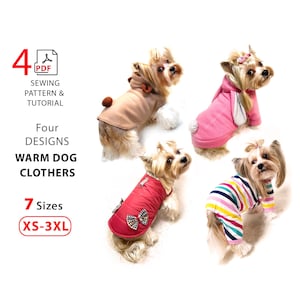 Dog clothes PDF patters - best sellers PDF patterns - DIY sewing set - bundle 7 sizes xs-3xl for small and medium dogs