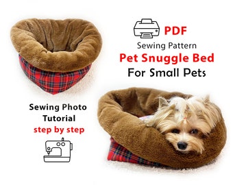 Patrón de costura de saco de dormir para mascotas y tutorial PDF - Cama para dormir para perros - Saco de dormir para perros - Cama para perros lavable - Cama para ansiedad para perros - Carta A4/EE.UU.