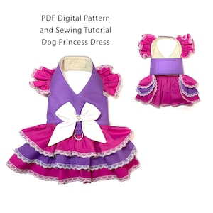 Lot de 4 patrons PDF pour petites robes de chien 5 tailles XS-XL quatre modèles 20 patrons de couture pdf patrons et tutos étape par étape robes de chien image 3