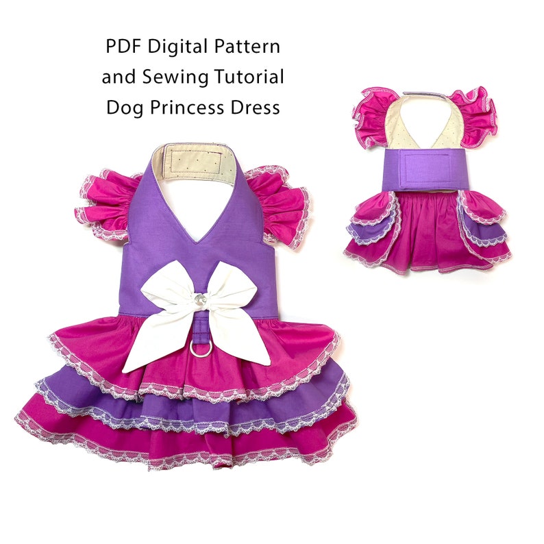 Lot de 4 patrons PDF pour petites robes de chien 5 tailles XS-XL quatre modèles 20 patrons de couture pdf patrons et tutos étape par étape robes de chien image 3
