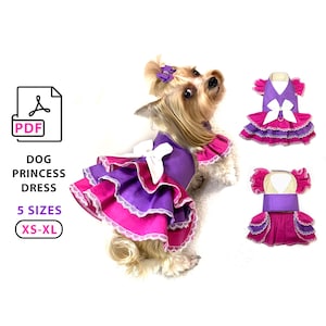 Lot de 4 patrons PDF pour petites robes de chien 5 tailles XS-XL quatre modèles 20 patrons de couture pdf patrons et tutos étape par étape robes de chien image 2
