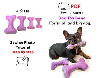 Patrón de costura para hueso de perro: Juguete blando para mascotas  (Descarga PDF, tamaño A4/Carta