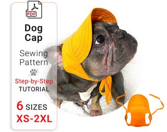 Dog cap sewing pattern for print and cutting 6 Sizes