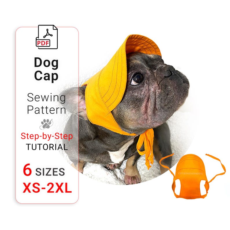 dog cap Sewing pattern  for print and cutting in PDF format 7 Sizes