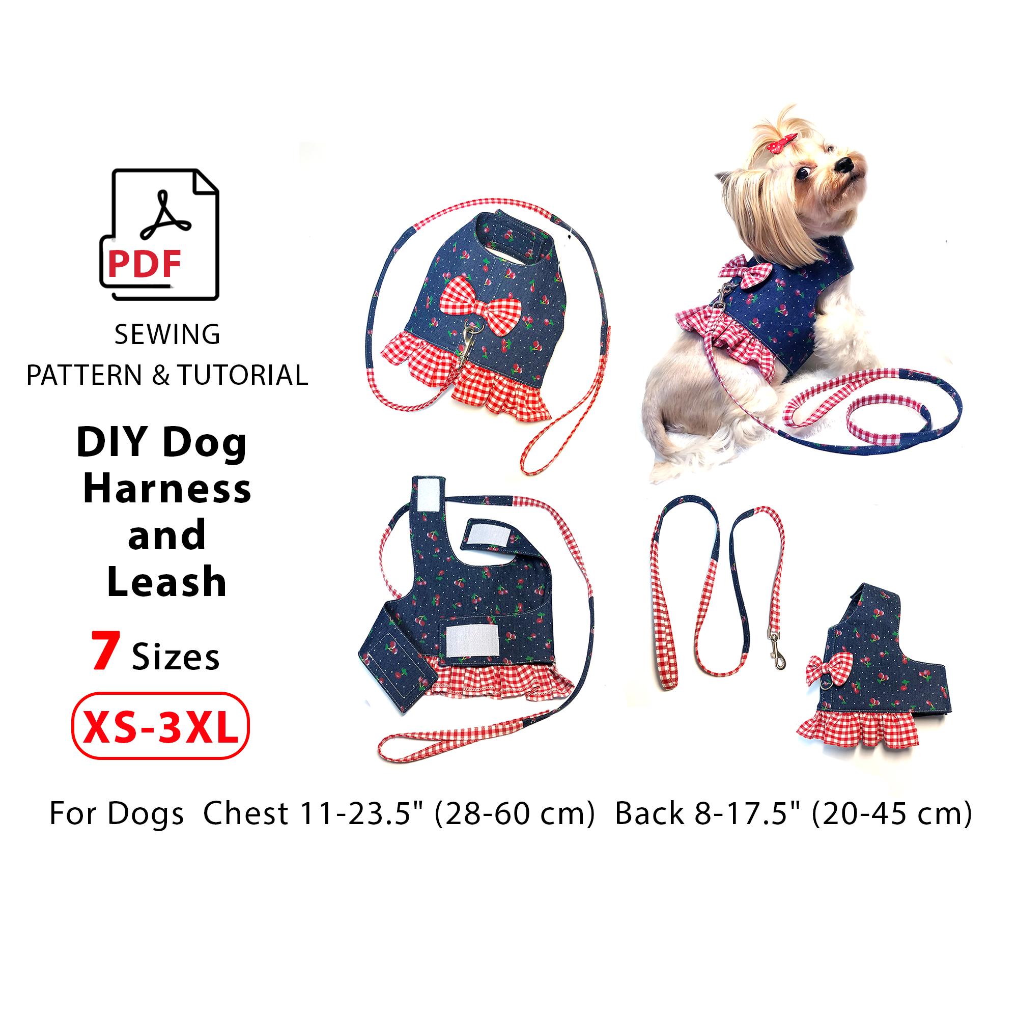 Step in Harness and Leash Sewing Pattern PDF – DIY Ruffle Pet Harness – 7 Sizes XS–3XL – for Small and Medium Dogs and Cats - Etsy step-in-harness-and-leash-sewing-pattern-pdf-diy-ruffle-pet-harness-7-sizes-xs-3xl-for-small-and-medium-dogs-and-cats-etsy