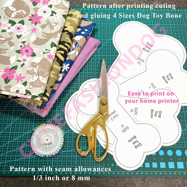 Dog Toy Pattern - Dog Toy Bone - PDF Sewing Pattern - DIY Toy for Dog ...