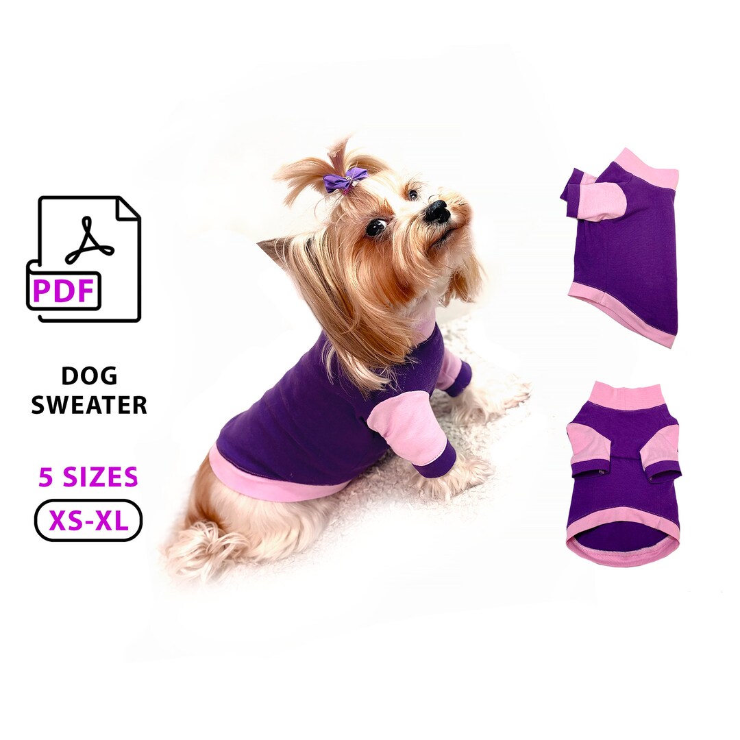 Sizes XS to XL Dog Sweater PDF Sewing Pattern and Tutorial Easy Sewing