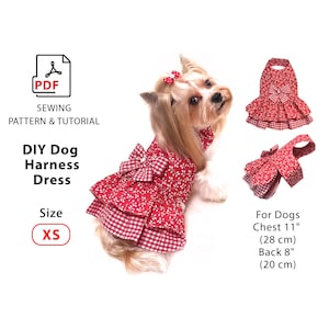 Größe XS Hundekleid - PDF Nähanleitung - Schnittmuster für kleine Hunde - Schnittmuster für kleine Hunde