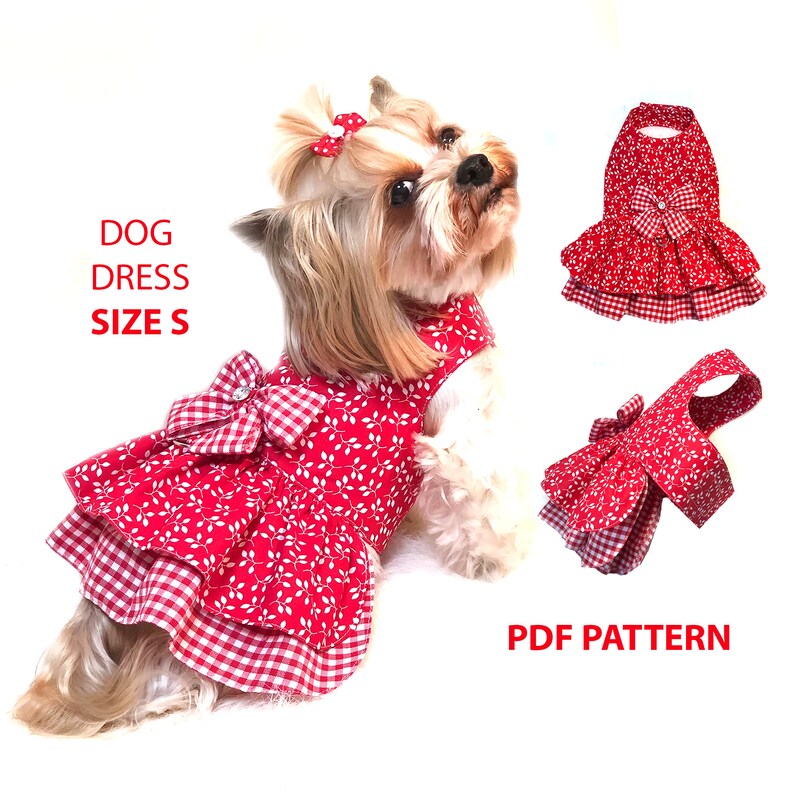 Size S Dog Harness Dress PDF Digital Pattern Dog Dress Size Etsy
