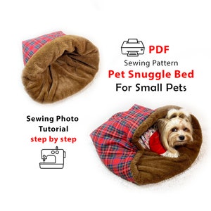 Dog Snuggle Bed Sewing Pattern and Tutorial PDF - Dog Sleeping Sack - Dog Sleeping Bag - Washable dog bed - dog Anxiety bed - A4/US Letter