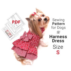 Patrón de costura en PDF para arnés de perro (talla S únicamente)