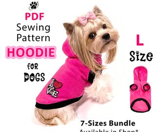 Naaipatroon voor een hondenhoodie, maat L, stapsgewijze handleiding (PDF downloaden en printen)