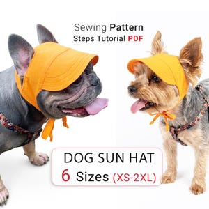 Schnittmuster für Hunde-Sonnenhut, Baseball für Hunde und Katzen in 6 Größen