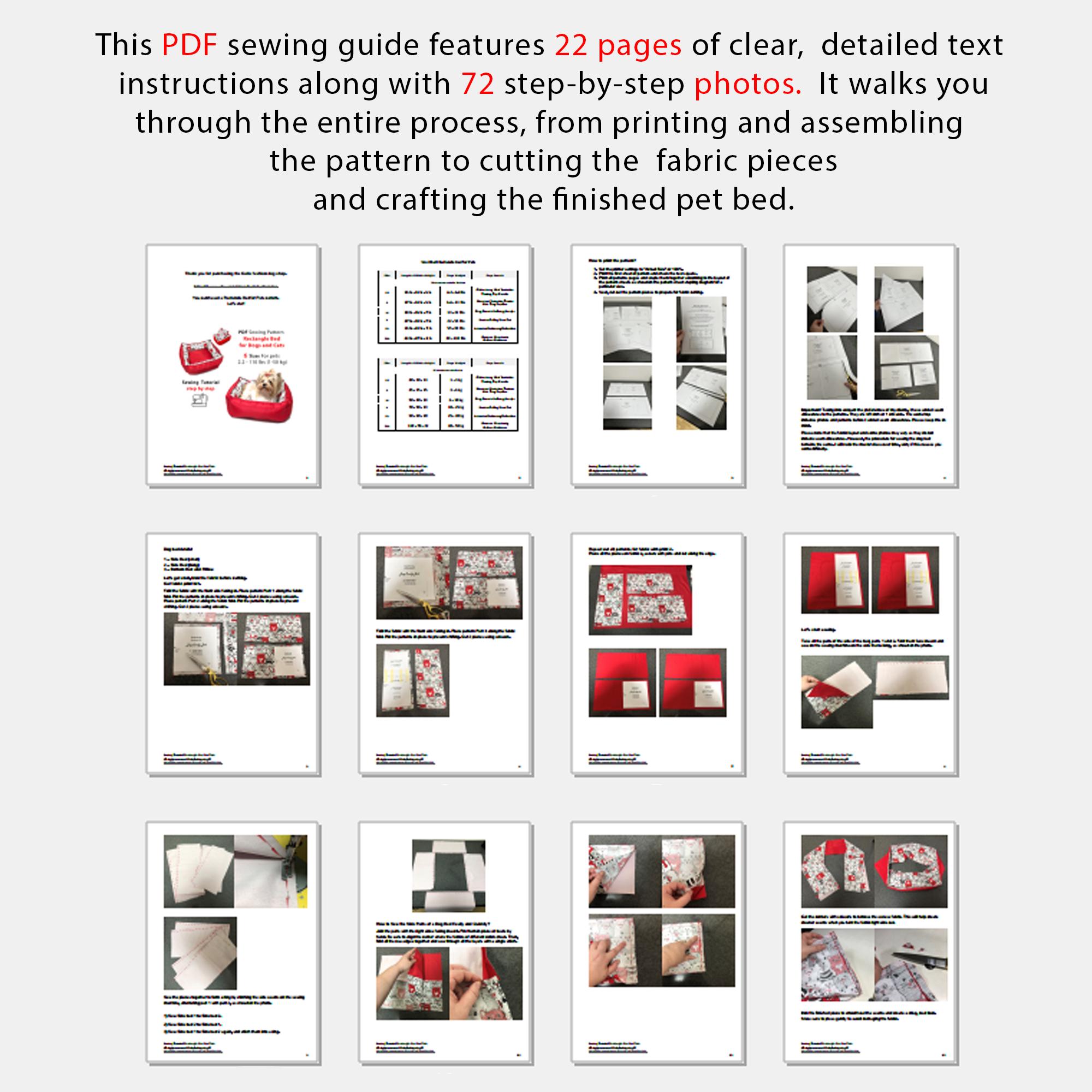 Dog Bed Sewing Pattern for Print and Sew for Small Pets, New Puppy Gift ...