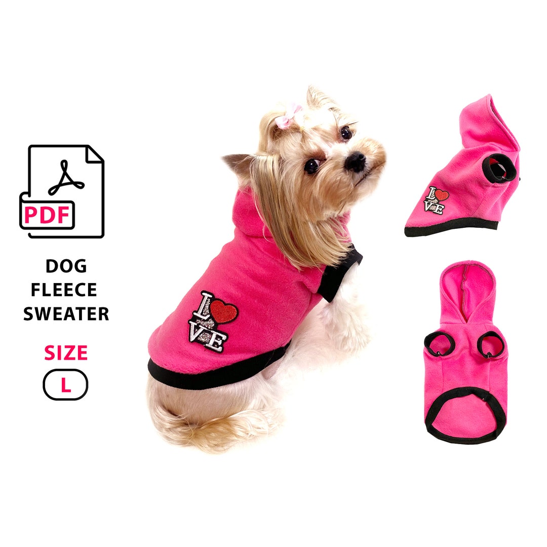 L Size Fleece Dog Vest PDF Pattern for Printing and Sewing Etsy