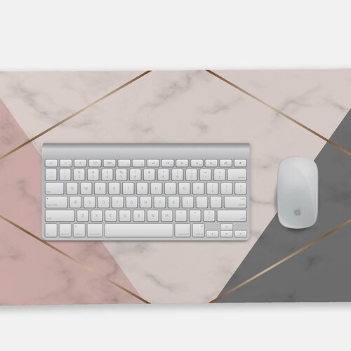 Pink Marble Desk Mat Extra Large Mousepad for Office Desk Etsy