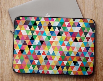 Geometric Triangle Laptop Sleeve: Colorful MacBook and PC Case