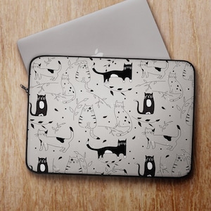 Cat Laptop Sleeve Laptop Case Laptop Cover for 13 14 15 17 inch Macboon Pro Macbook Air PC Gift for Cat Lover Cat Mom Kawaii Cat Owner Gift