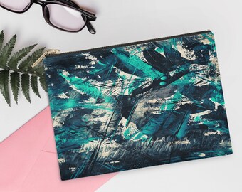 Large Pencil Pouch/ Pencil Case - Makeup Cosmetic Bag - Travel Zipper Toiletry Bag - Back To School Abstract Print Stationery Case