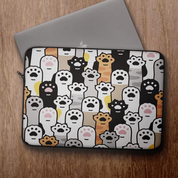 Cat Paws Padded Laptop Sleeve: Neoprene Tablet Cover