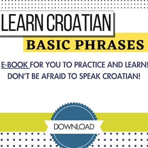 Basic Croatian Phrases E-Book: Digital Download