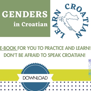 Druckbares Material in kroatischer Sprache, Kroatische Geschlechter e-book, Üben Sie Geschlechter in kroatischer Sprache, Digitales Material in kroatischer Sprache