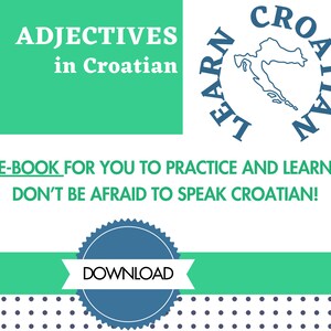 Adjectives in Croatian E-book, Digital material Adjectives in Croatian, Learn Croatian grammar Adjectives in digitals, Digital Croatian