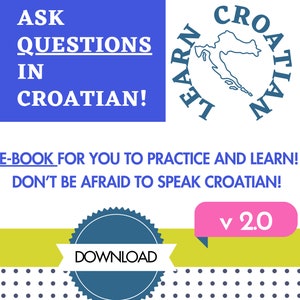 Croatian Language Digital Workbook, Croatian Question Words Booklet, Croatian E-book with Exercises, Asking Questions in Croatian