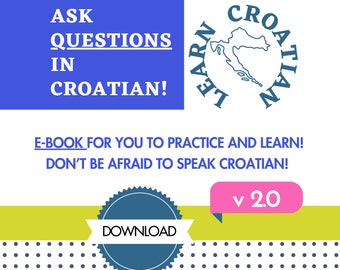 Cuaderno de ejercicios digital de croata, folleto de preguntas en croata, libro electrónico con ejercicios en croata, preguntas en croata