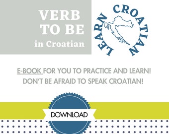 Material de aprendizaje del idioma croata, Libro de ejercicios Verb TO BE, Aprender el verbo to be en croata, Libro de gramática croata imprimible